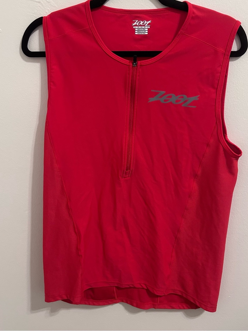 Zoot men’s core tri tank athletic sleeveless shirt zip pocket running size XL